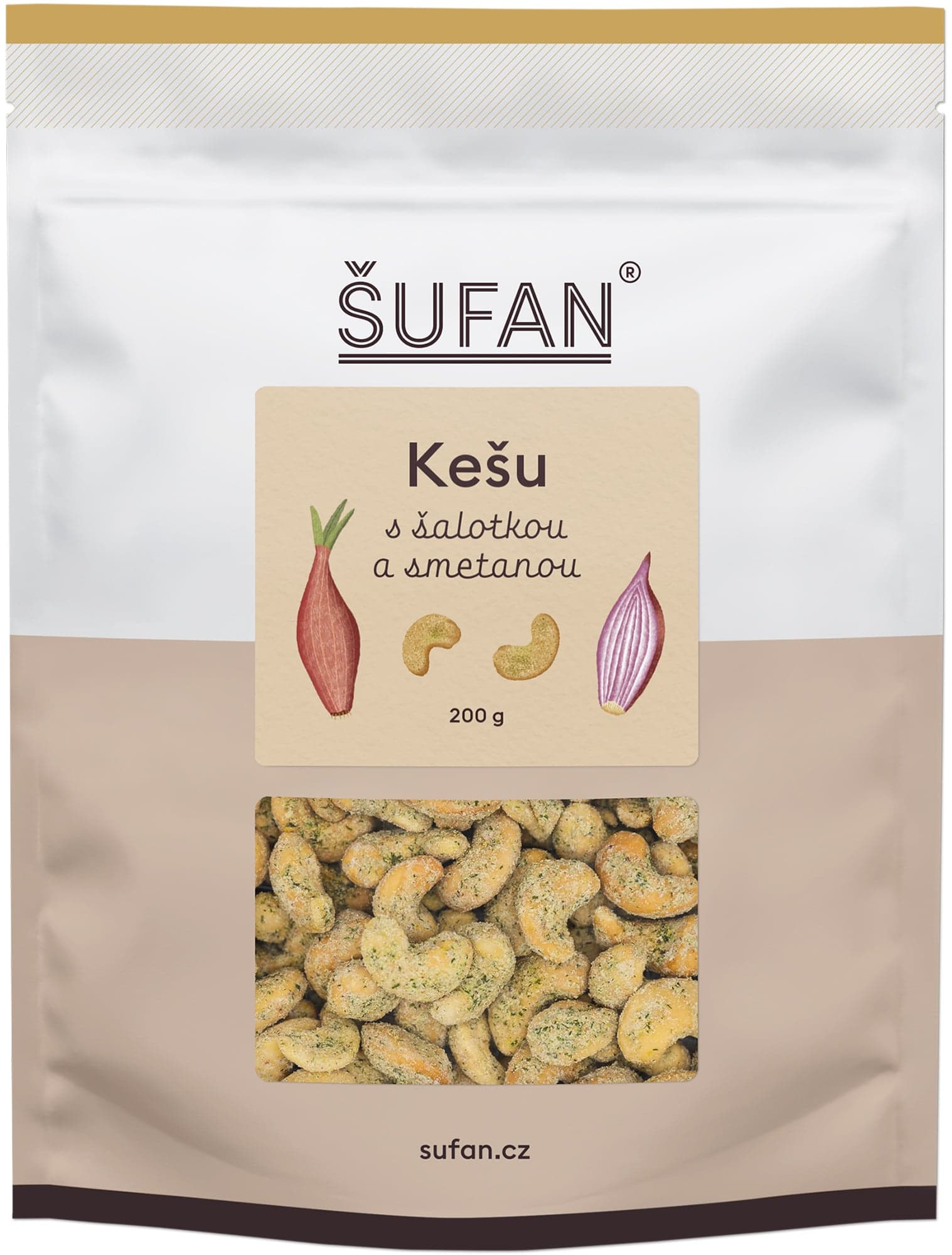 Šufan Kešu se šalotkou a smetanou