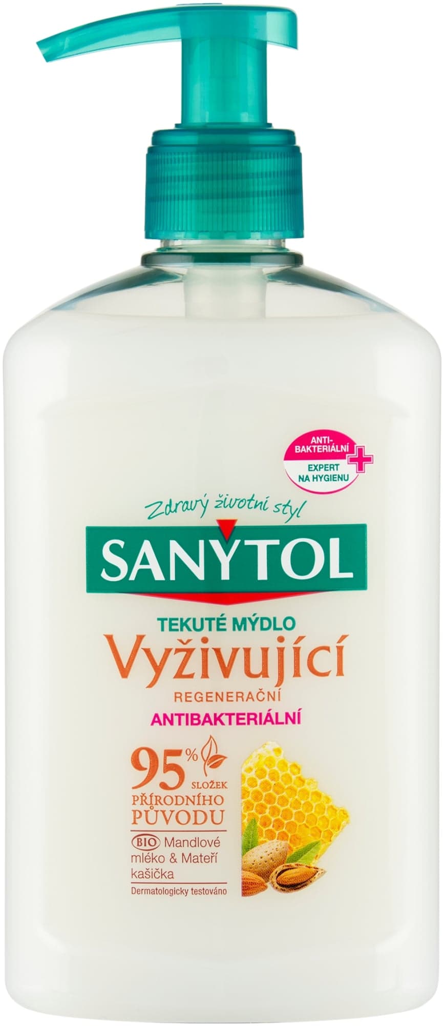 Sanytol Vyživující antibakteriální mýdlo mandlové mléko & mateří kašička
