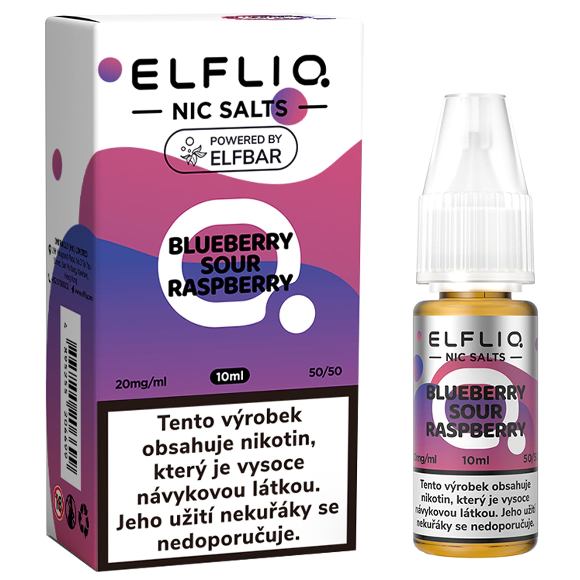 EFLIQ E-liquid Elf Bar borůvka a kyselá malina 20 mg