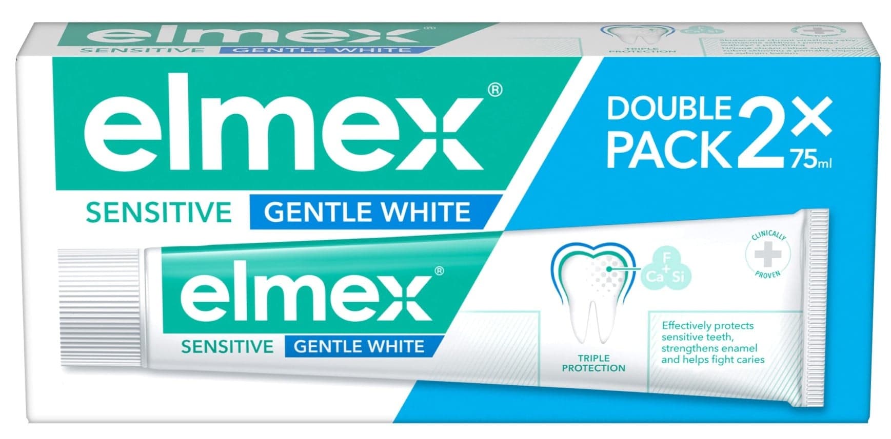 elmex Sensitive Gentle White zubní pasta pro citlivé zuby, 2×75 ml