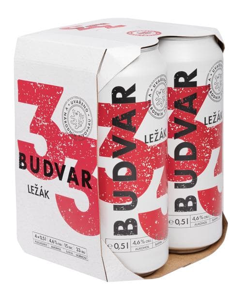 Budvar 33 Světlý ležák 4×0,5 l