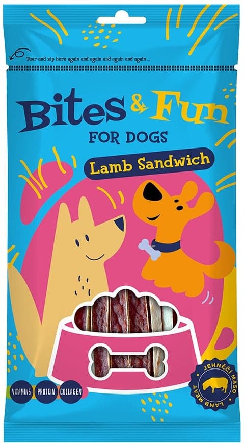 Akinu Bites & Fun jehněčí sendvič pamlsek pro psy