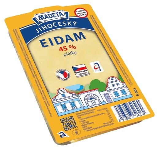 Madeta Jihočeský eidam 45% plátky