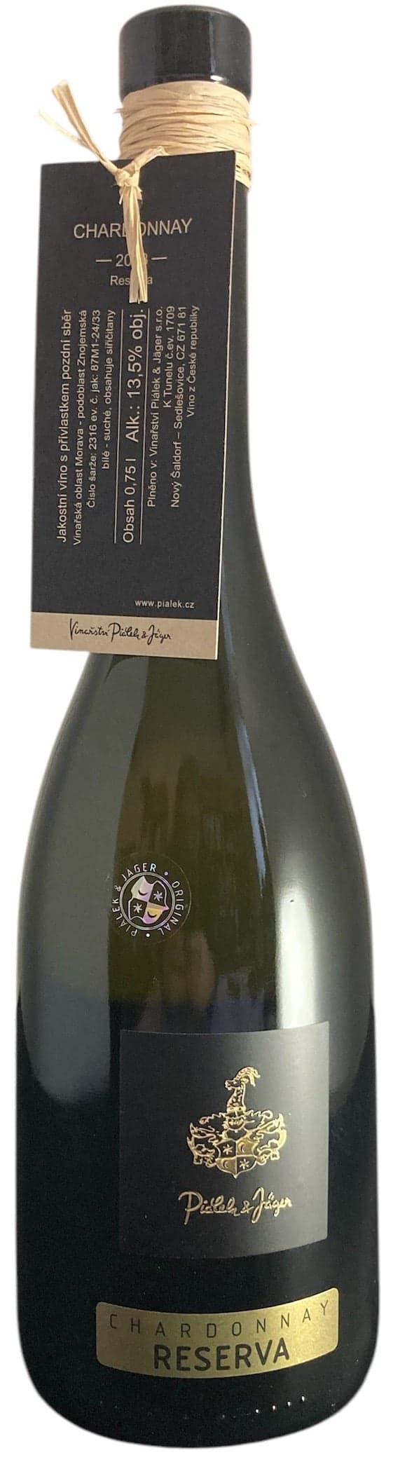 Piálek & Jäger Chardonnay Rezerva pozdní sběr 2023 0,75 l
