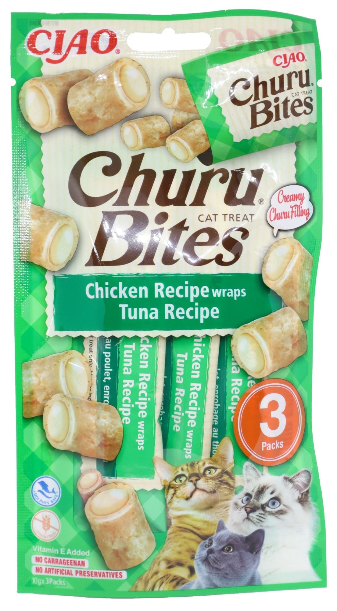 Inaba Churu Bites Cat Snack kuře a tuňák 3×10 g