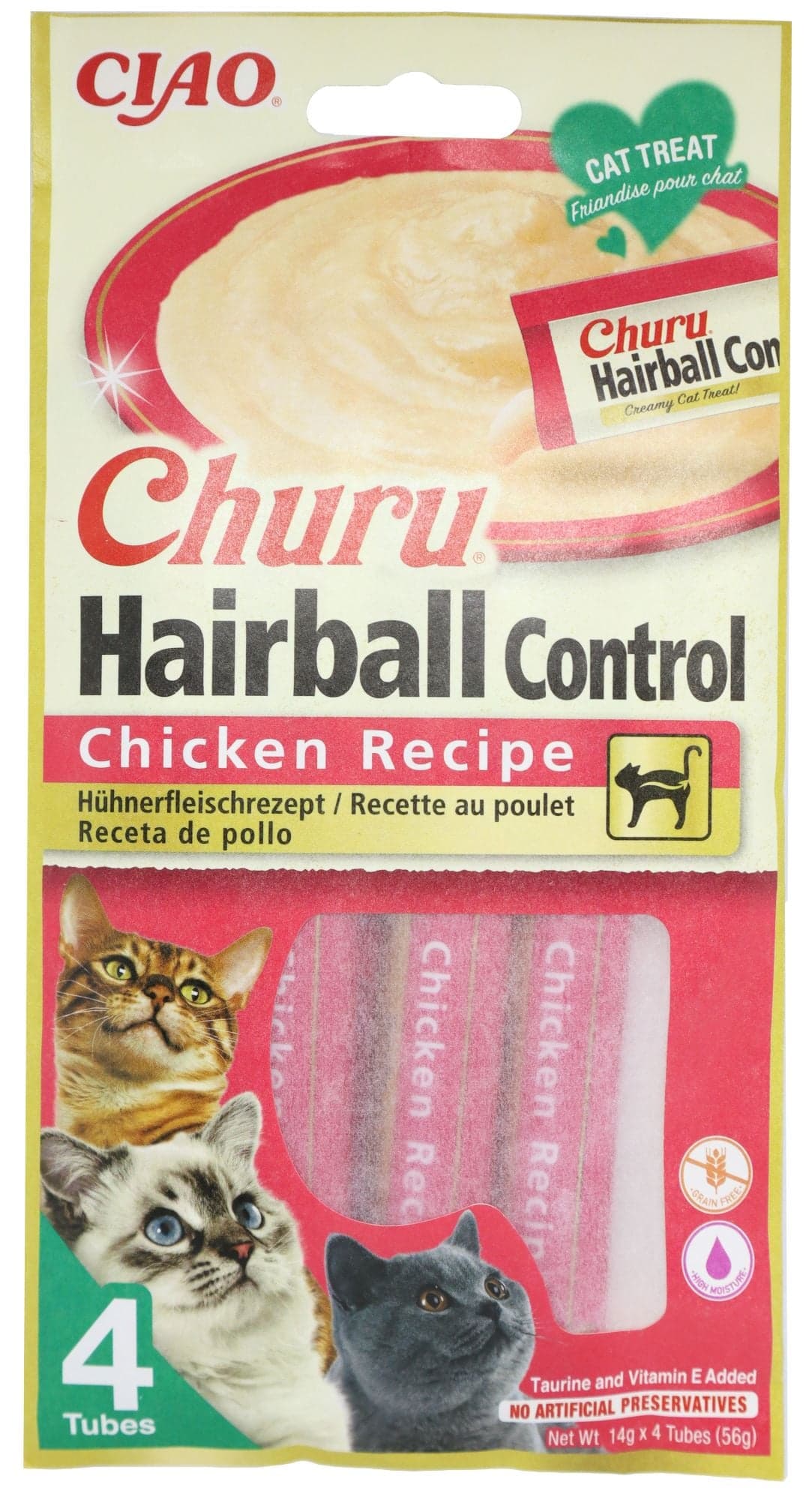 Inaba Churu Cat Snack Hairball kuře 4×14 g