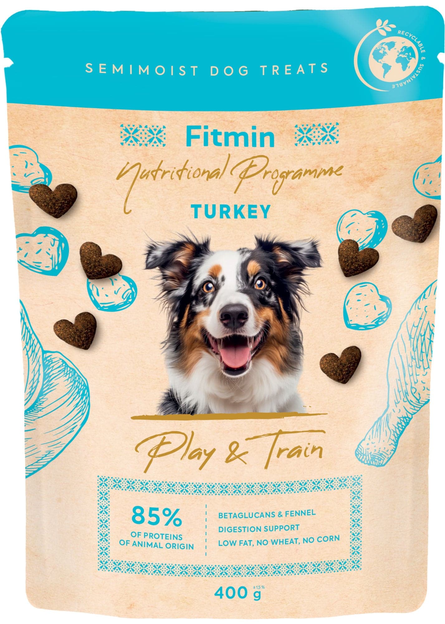 Fitmin NP Play and Train Turkey výcvikový pamlsek 400 g