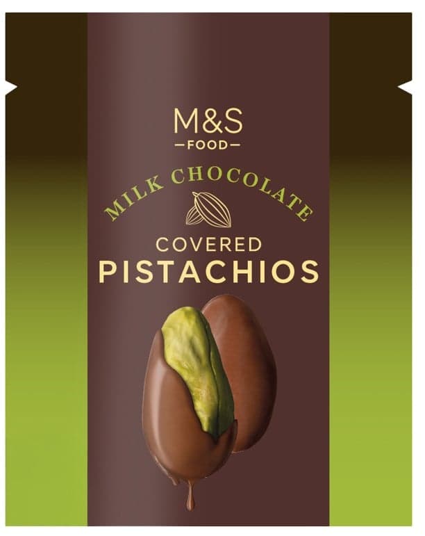 Marks & Spencer Pistácie v mléčné čokoládě 130 g