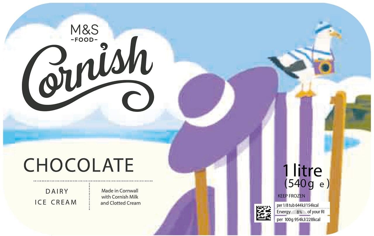 Marks & Spencer Čokoládová zmrzlina s cornwallskou smetanou 1 l
