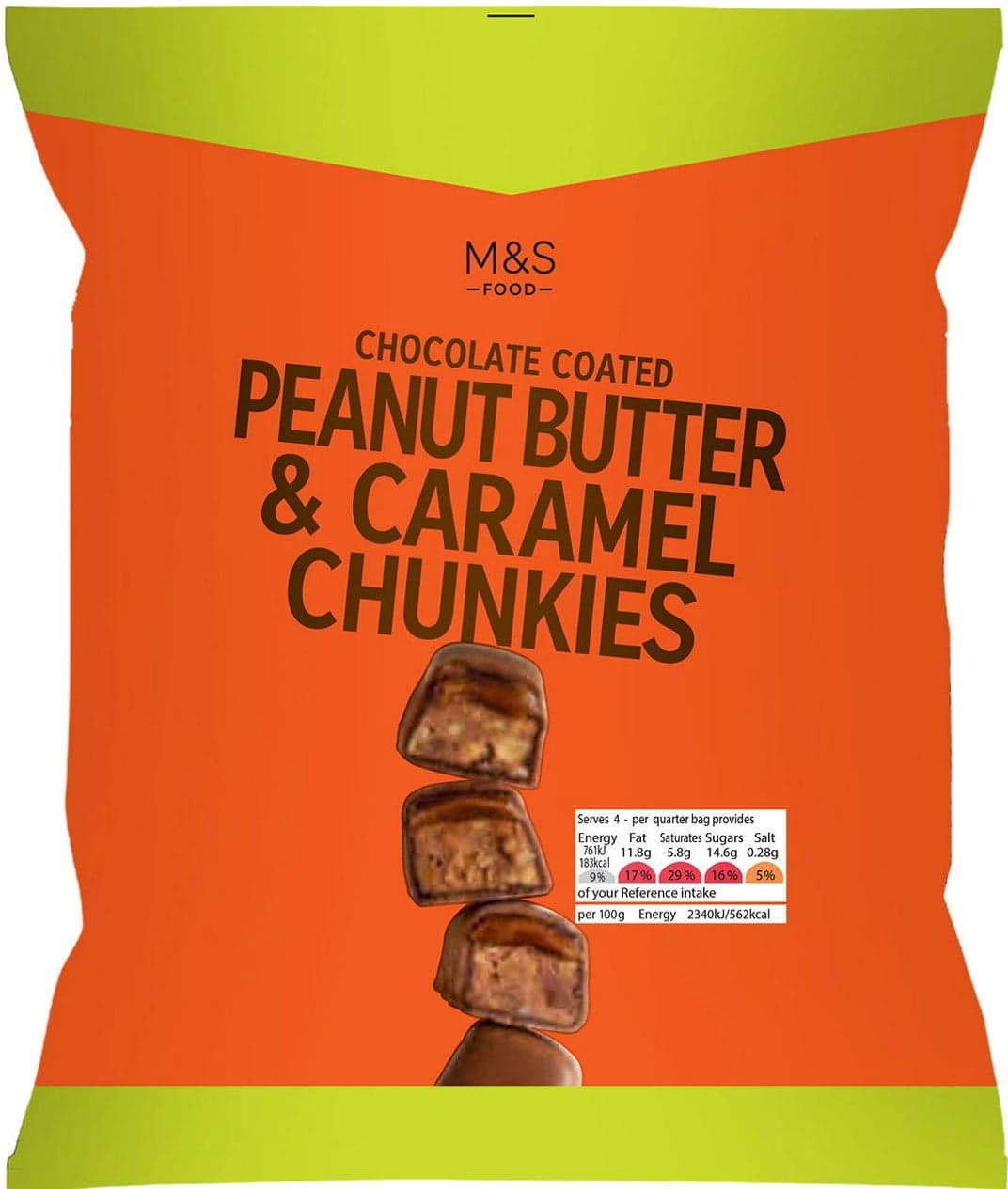 Marks & Spencer Čokoládové tyčinky s arašídovým máslem a karamelem