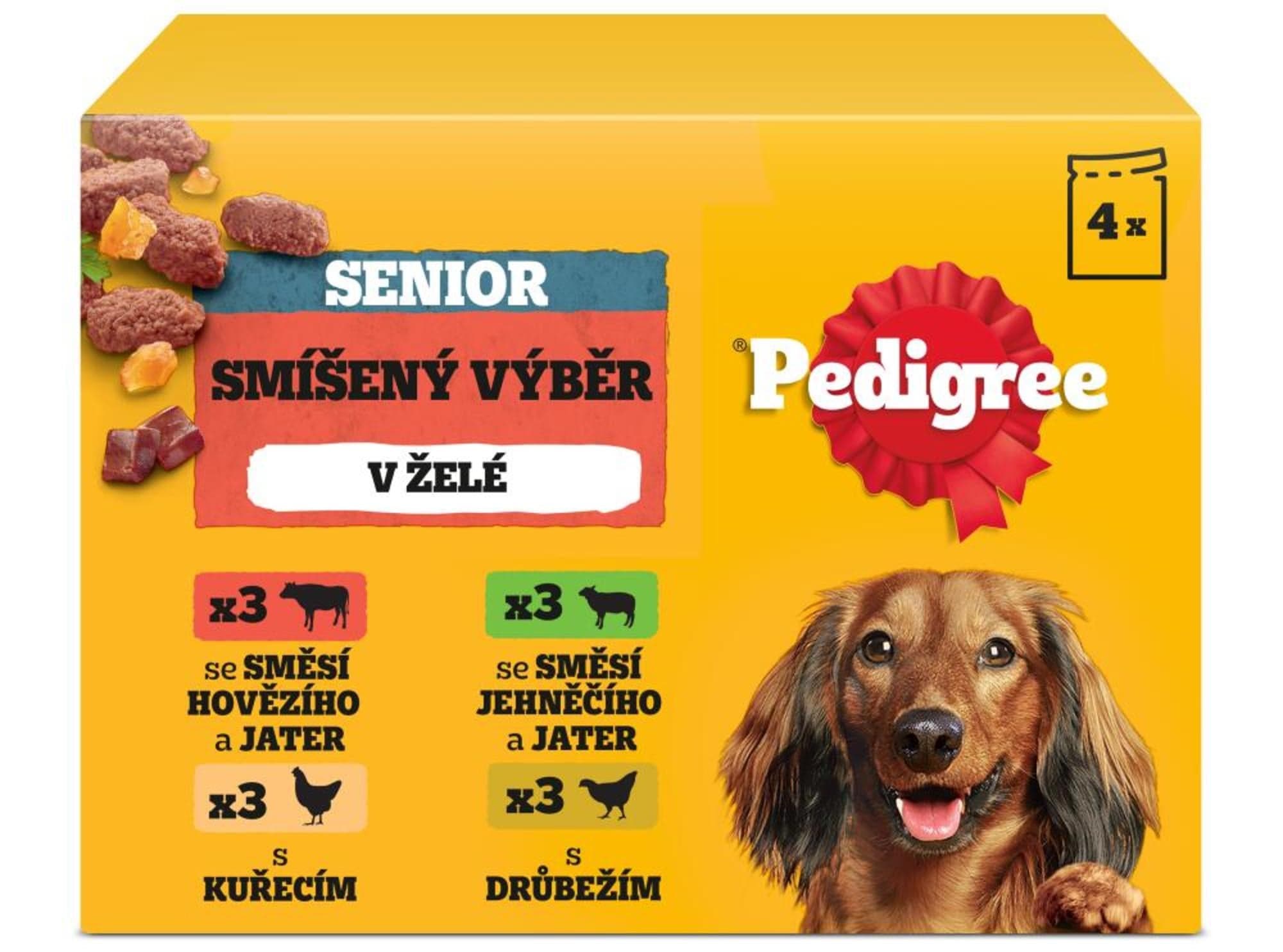 Pedigree Senior kapsičky v želé smíšený výběr pro psy 12×100 g