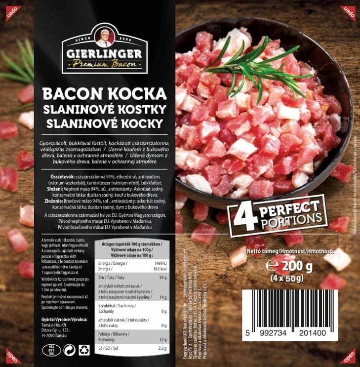 Gierlinger Slaninové kostky (4×50g) 200 g