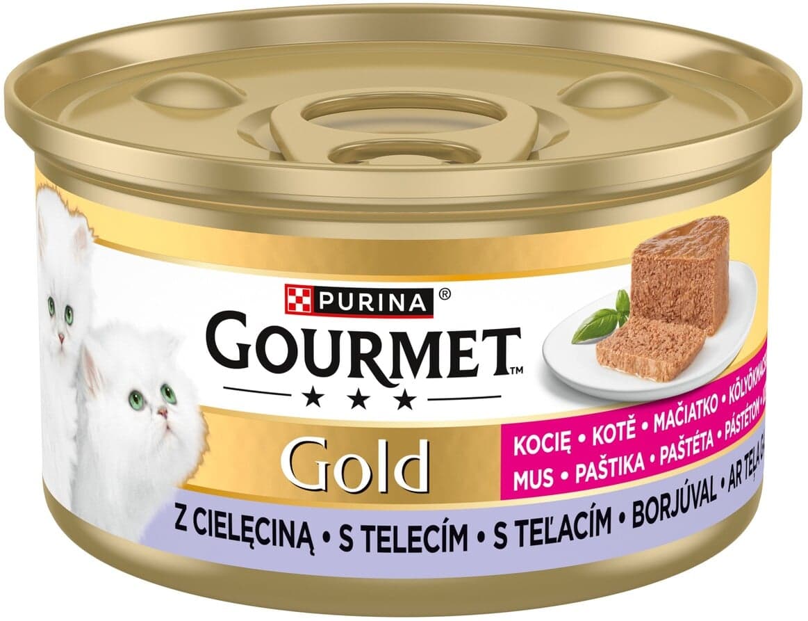 Gourmet Gold Kitten konzerva pro koťata telecí paštika