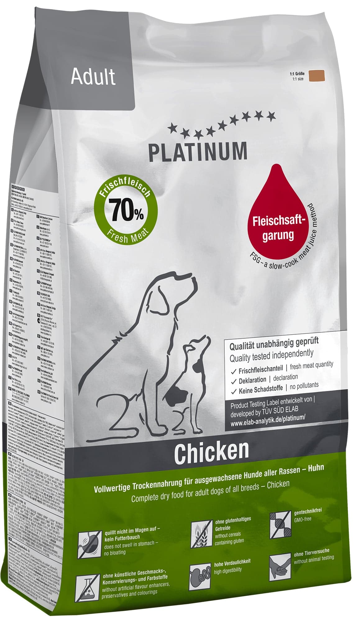 Platinum Natural Adult granulované krmivo pro psy kuřecí