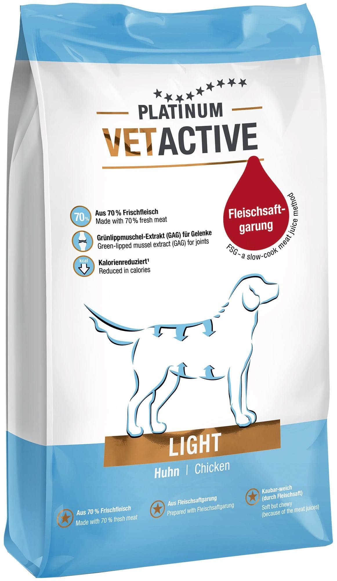 Platinum Natural VetActive Light granulované krmivo pro psy 5 kg