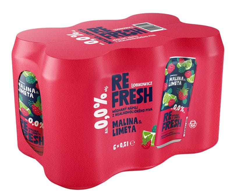 Lobkowicz Refresh Malina & Limeta míchaný nápoj z nealkoholického piva 6×0,5 l plech