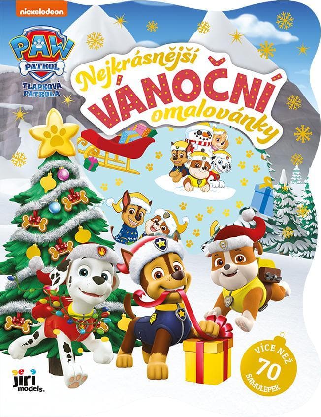 JIRI MODELS Nejkrásnější vánoční omalovánky se samolepkami Tlapková patrola