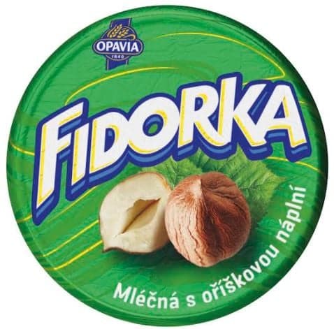 Opavia Fidorka Mléčná s oříškovou náplní zelená