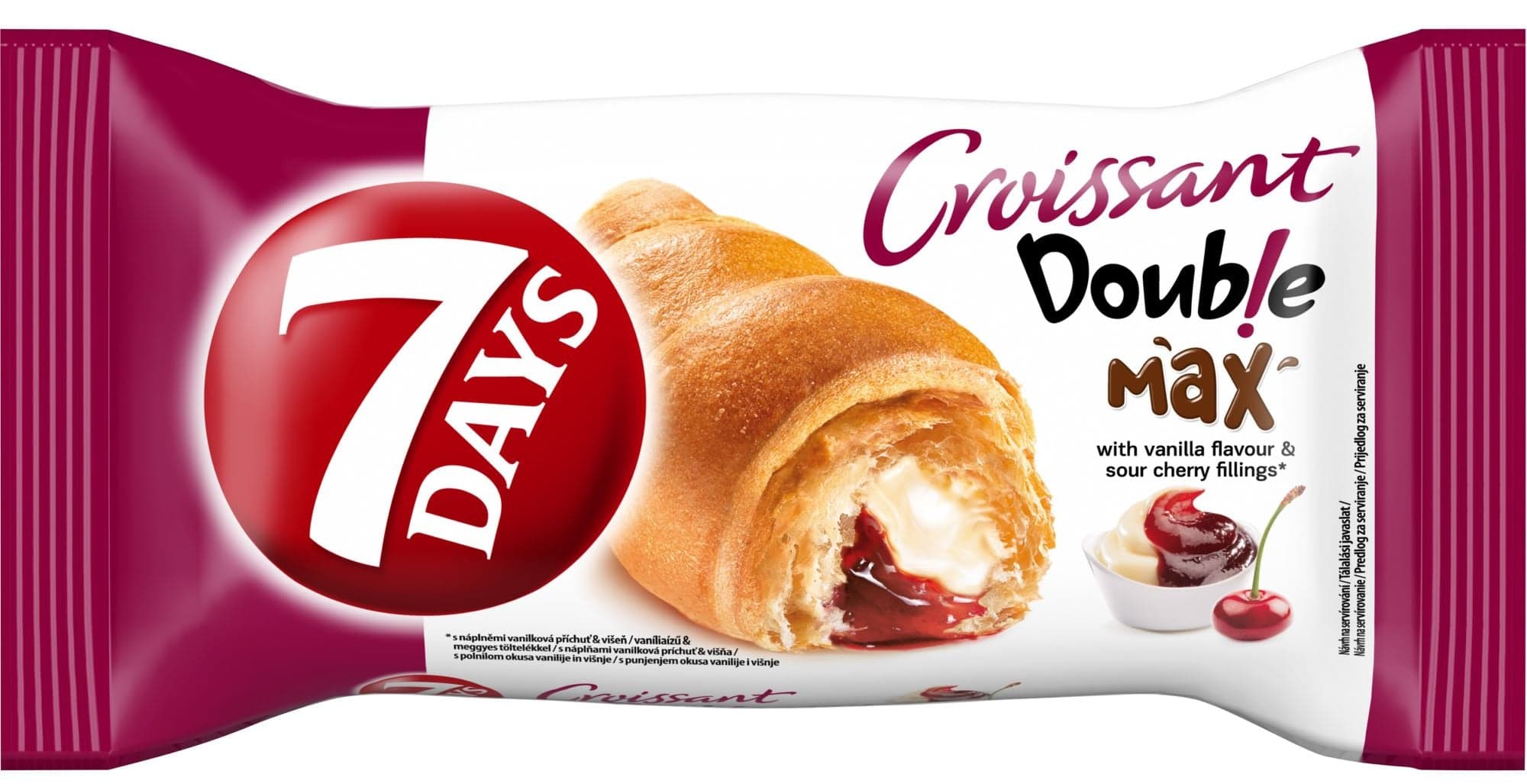 7 Days Croissant Double s vanilkovou příchutí a višněmi