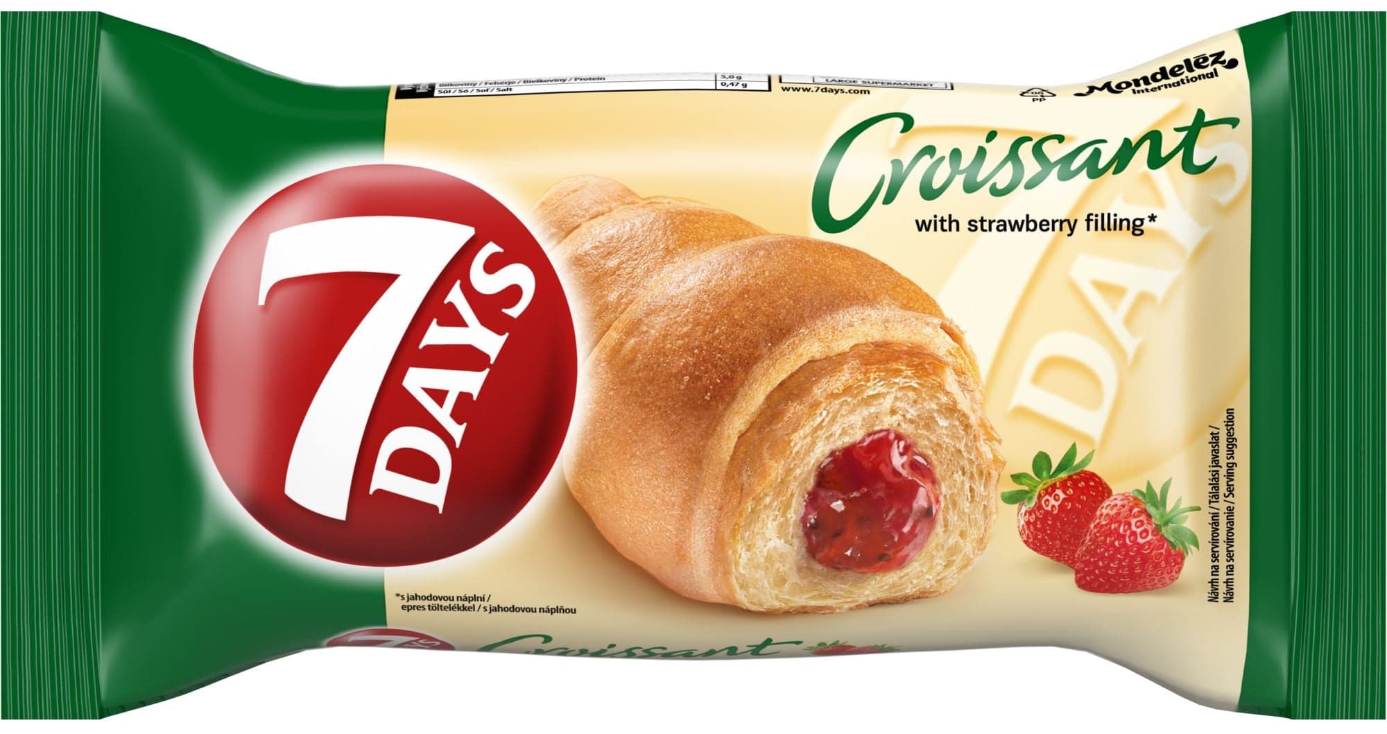 7Days Croissant s jahodovou náplní