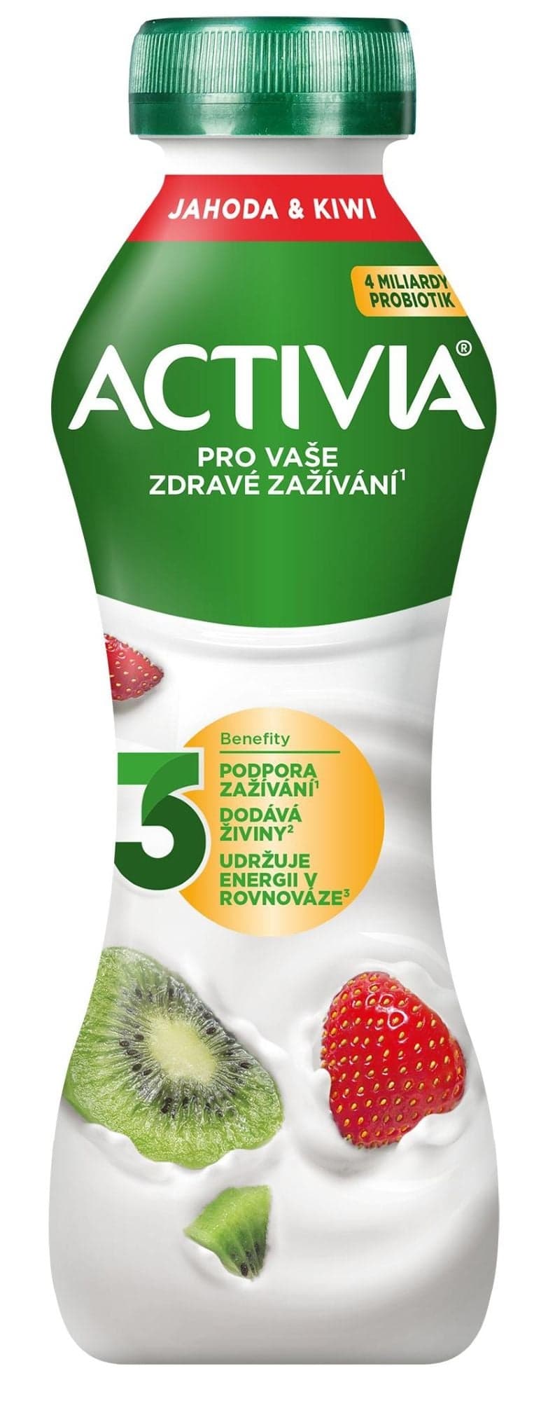 Activia Probiotický jogurtový nápoj jahoda a kiwi