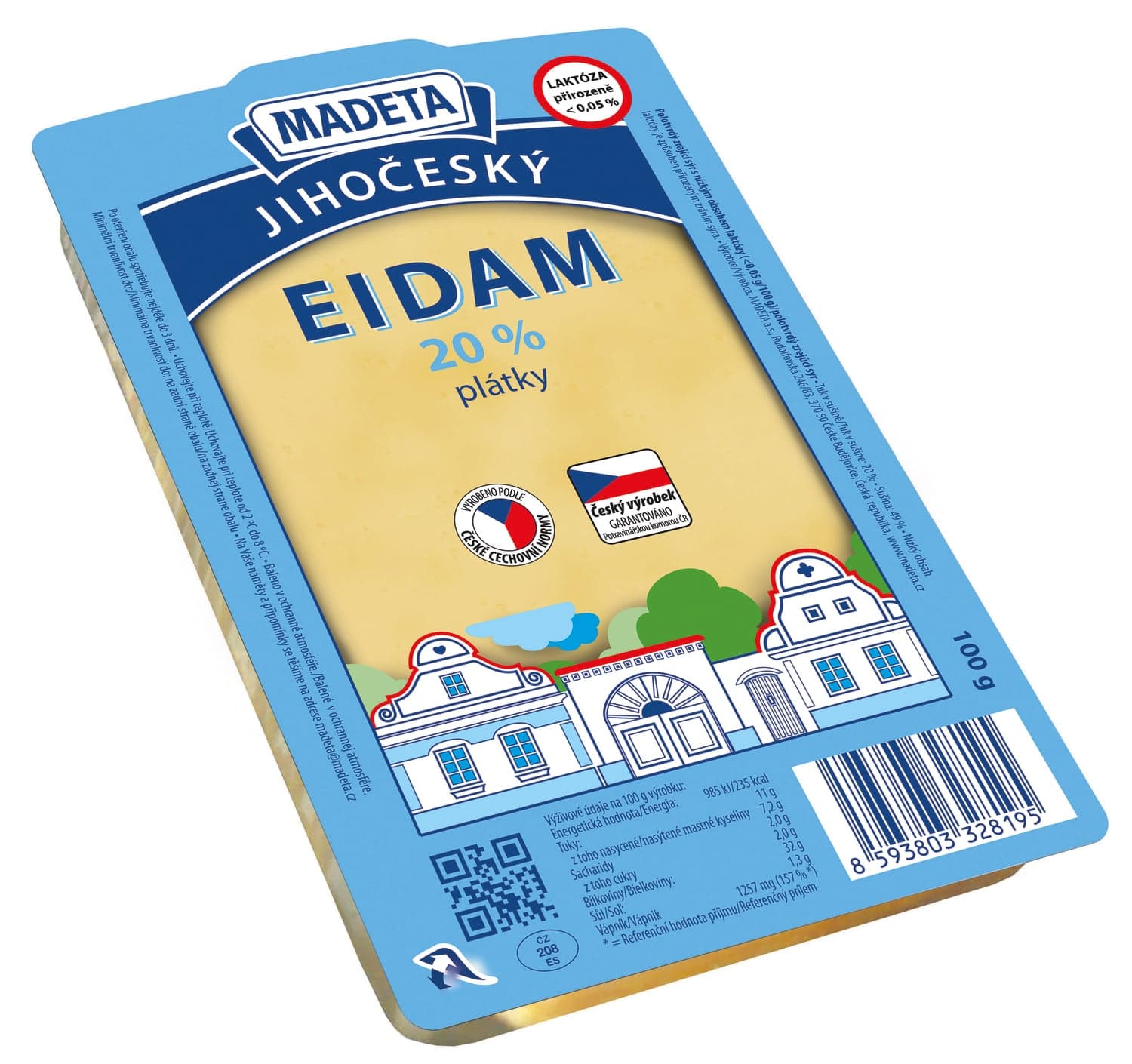 Madeta Jihočeský Eidam 20% plátky