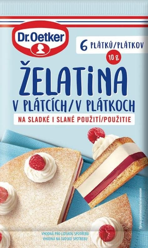 Dr.Oetker Želatina v plátcích 6 ks