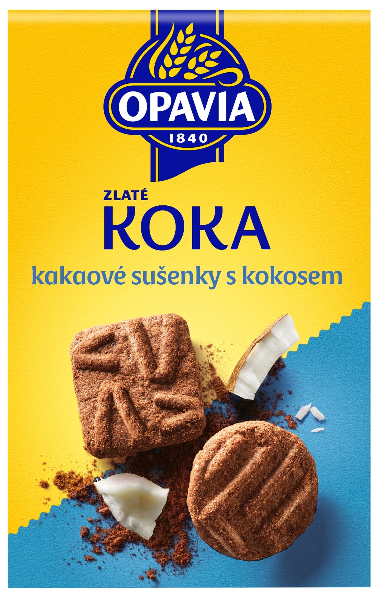 Opavia sušenky Zlaté Koka s kokosem a kakaem