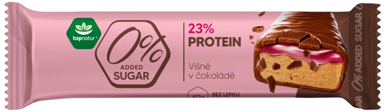 Topnatur Proteinová tyčinka s višňovou příchutí a krémem v čokoládě