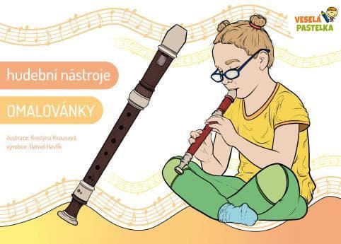 Veselá pastelka Omalovánky Hudební nástroje 1 ks