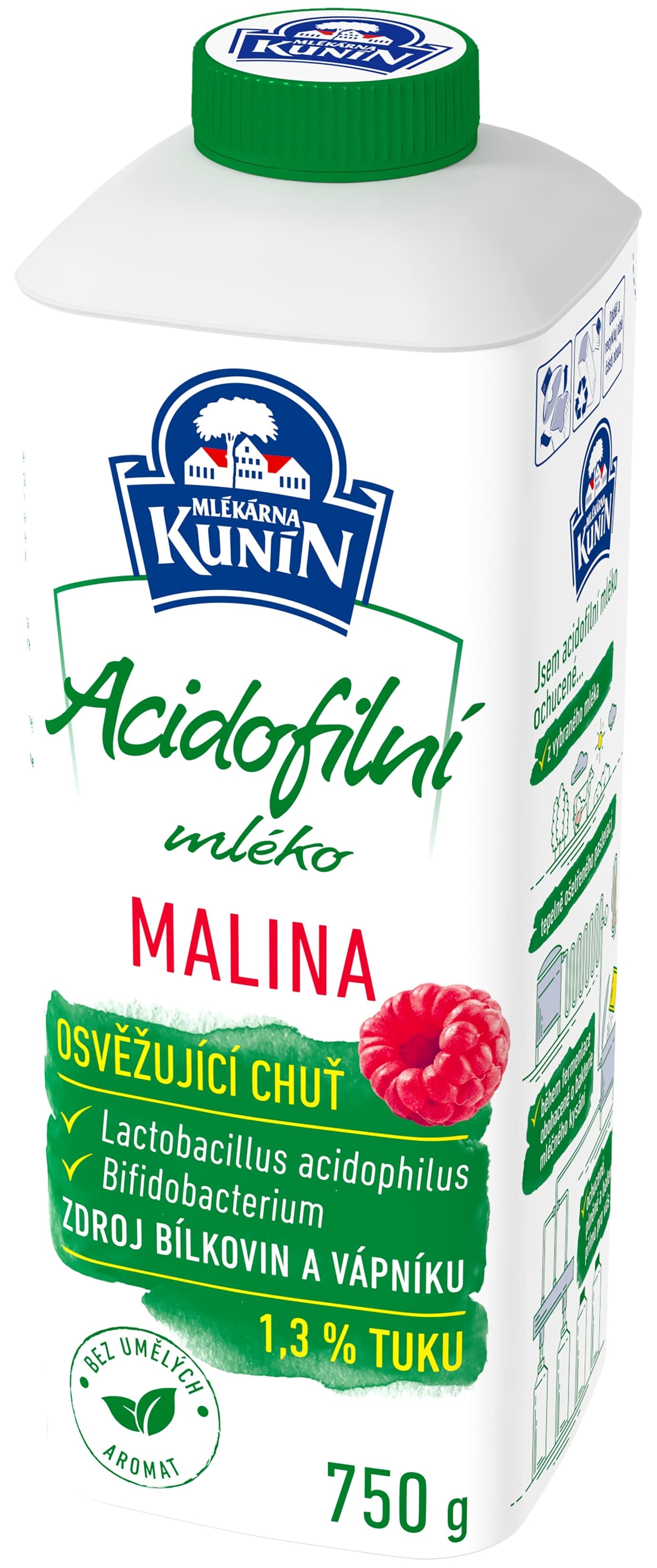 Mlékárna Kunín Acidofilní mléko malina
