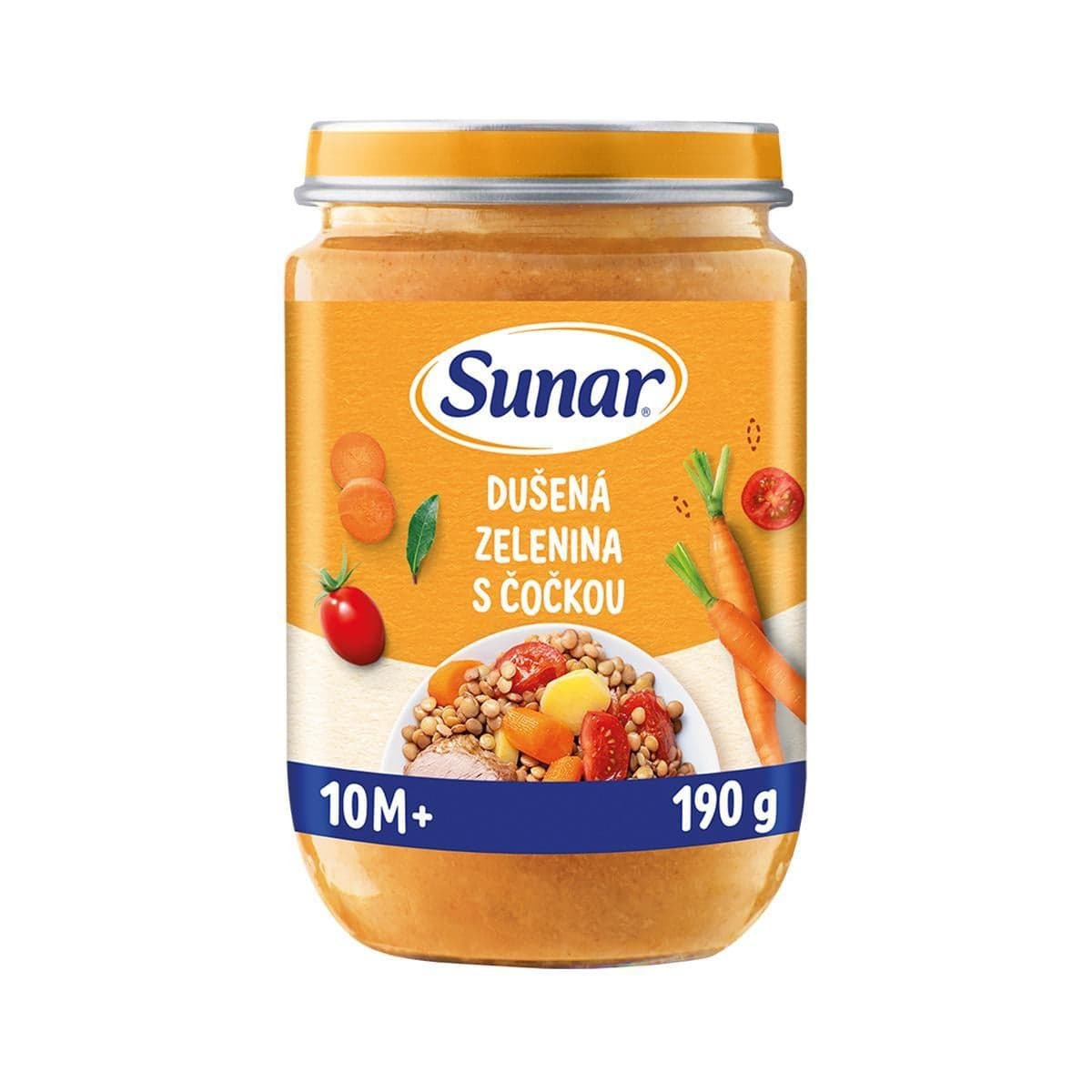 Sunar Příkrm dušená zelenina s čočkou 190 g