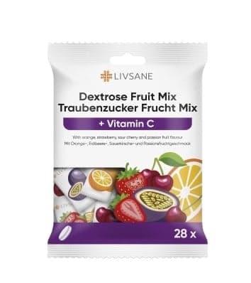 LIVSANE Hroznový cukr ovocný mix + Vitamin C žvýkací tablety 28ks