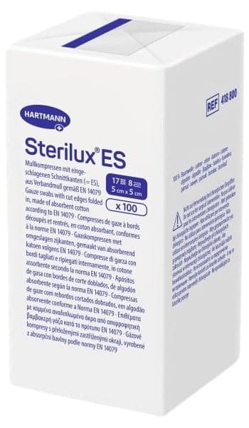 GÁZA SKLÁDANÁ KOMPRESY NESTERILNÍ STERILUX ES 5X5CM,8 VRSTEV,100KS