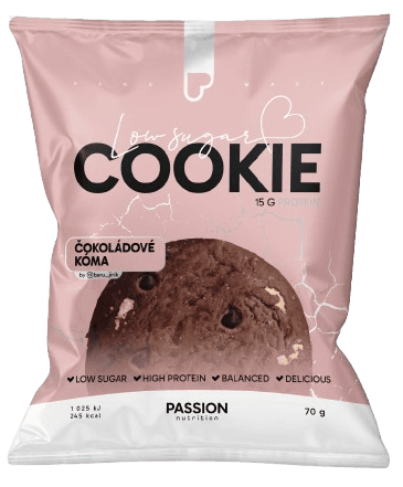 Passion Nutrition Proteinová cookie bez lepku s kakaem, čokoládou a lískovými ořechy