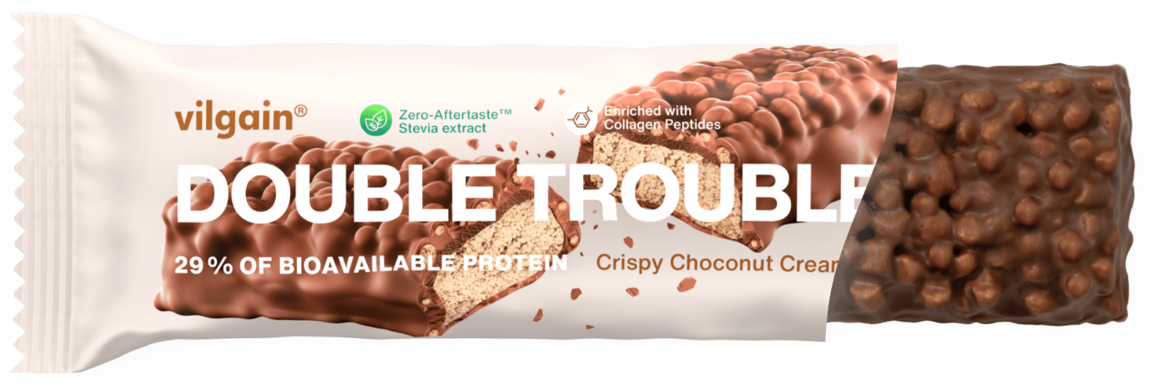 Vilgain Double Trouble Protein Bar Lískooříšková tyčinka v mléčné čokoládě