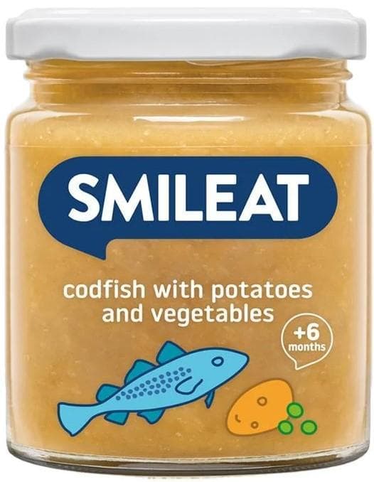 Smileat BIO Příkrm divoká treska s brambory a zeleninou s extra panenským olivovým olejem