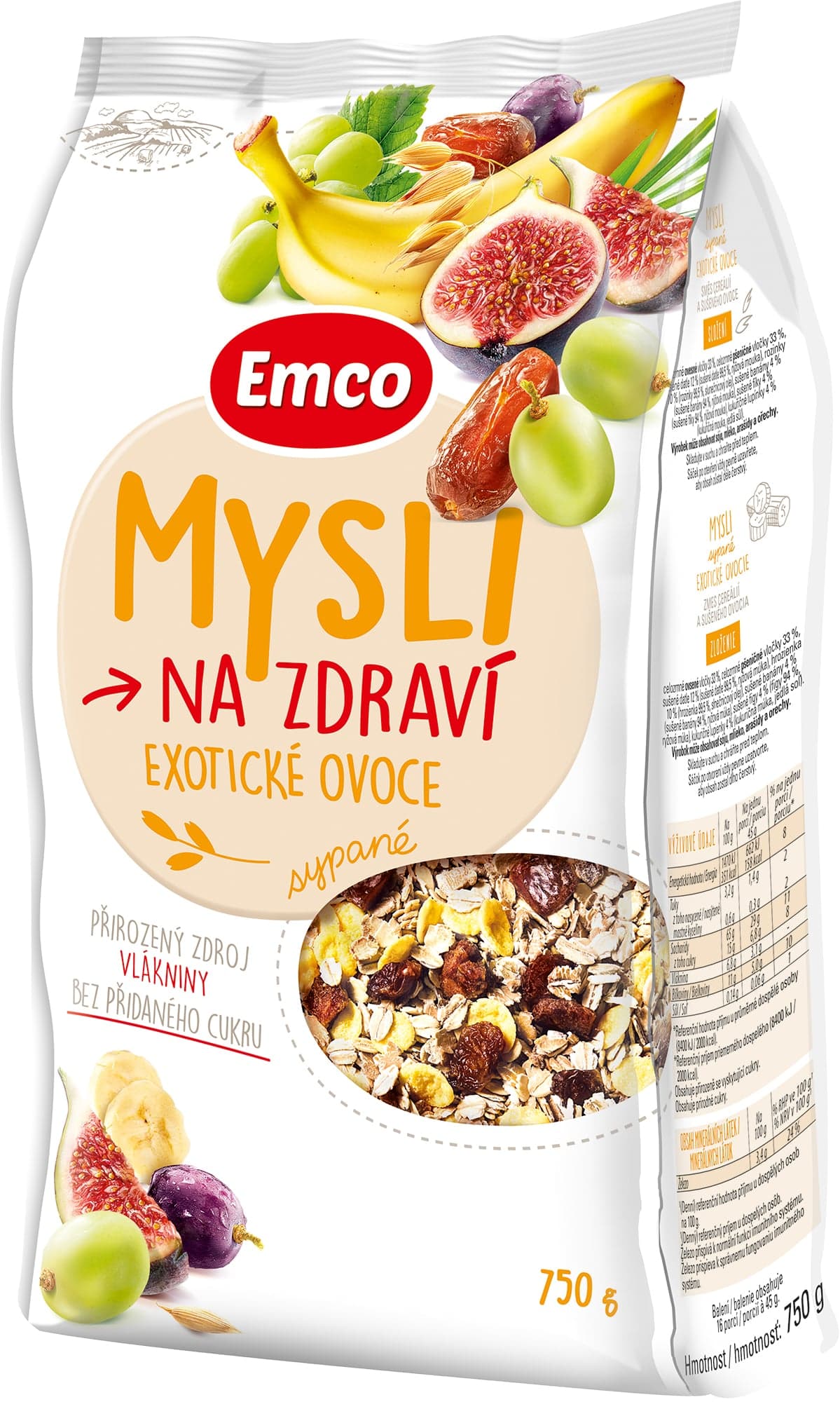 Emco Mysli na Zdraví Sypané Exotické ovoce 0,75 kg