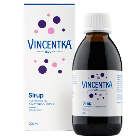 Vincentka Sirup s jitrocelem a mateřídouškou 200ml