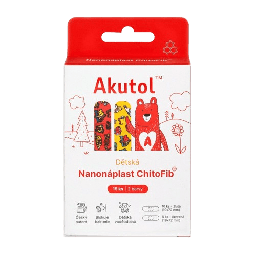 AKUTOL Nanonáplast ChitoFib Dětské balení 15ks
