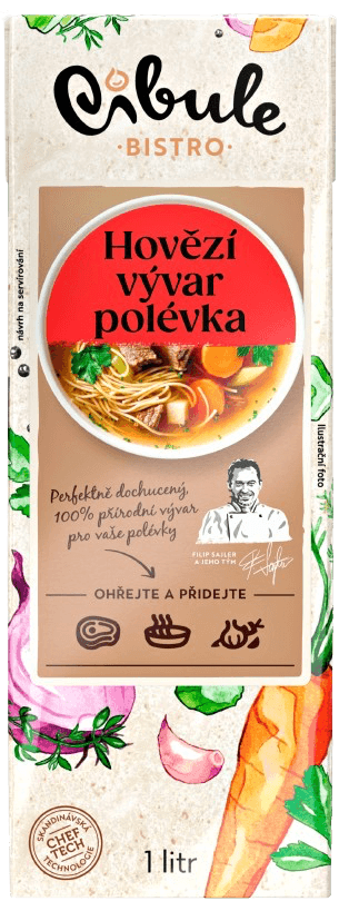 Cibule Bistro Hovězí vývar jako polévka