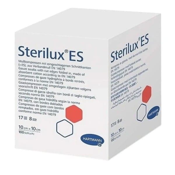 GÁZA SKLÁDANÁ KOMPRESY NESTERILNÍ STERILUX ES 10X10CM,8 VRSTEV,100KS