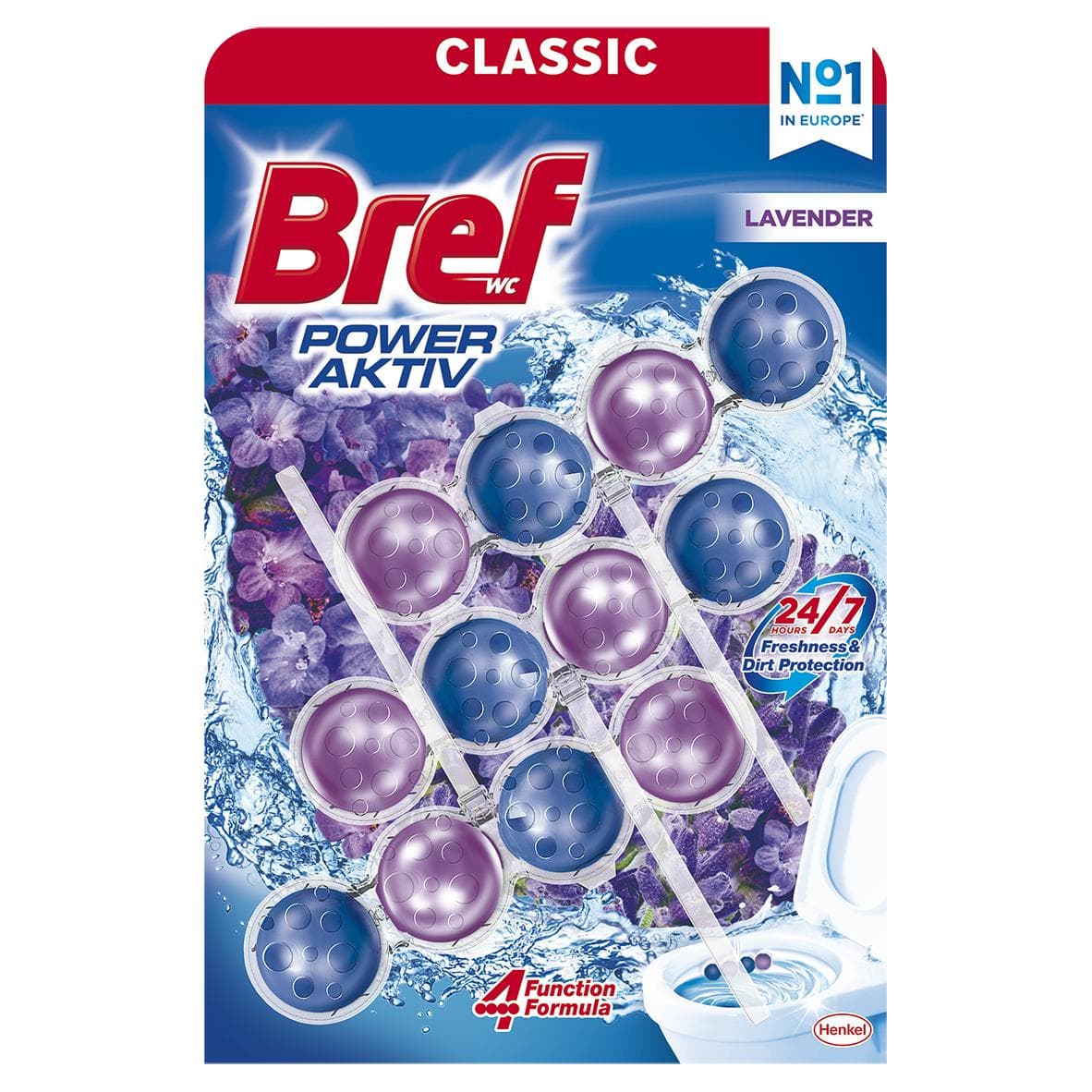 Bref Power Aktiv Levandule WC blok 3 ks
