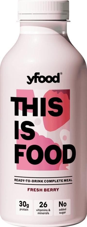 yfood Drink Fresh Berry nápoj s příchutí malin a jahod