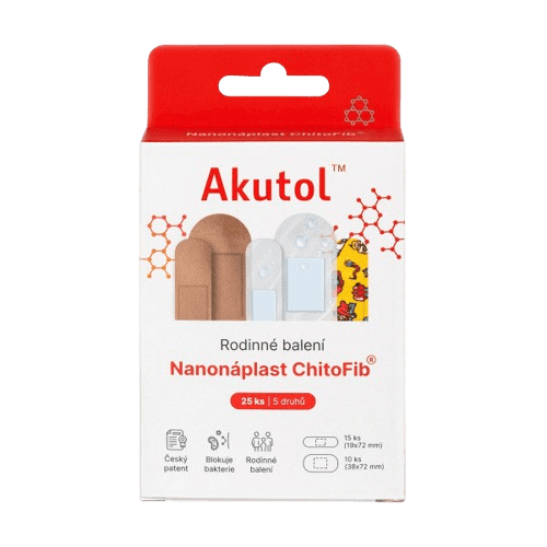 AKUTOL Nanonáplast ChitoFib Rodinné balení 25ks