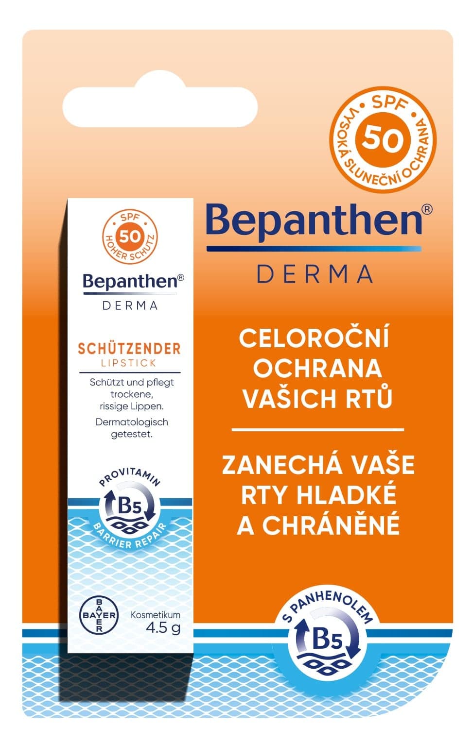 Bepanthen Derma balzám na rty SPF50 4.5g