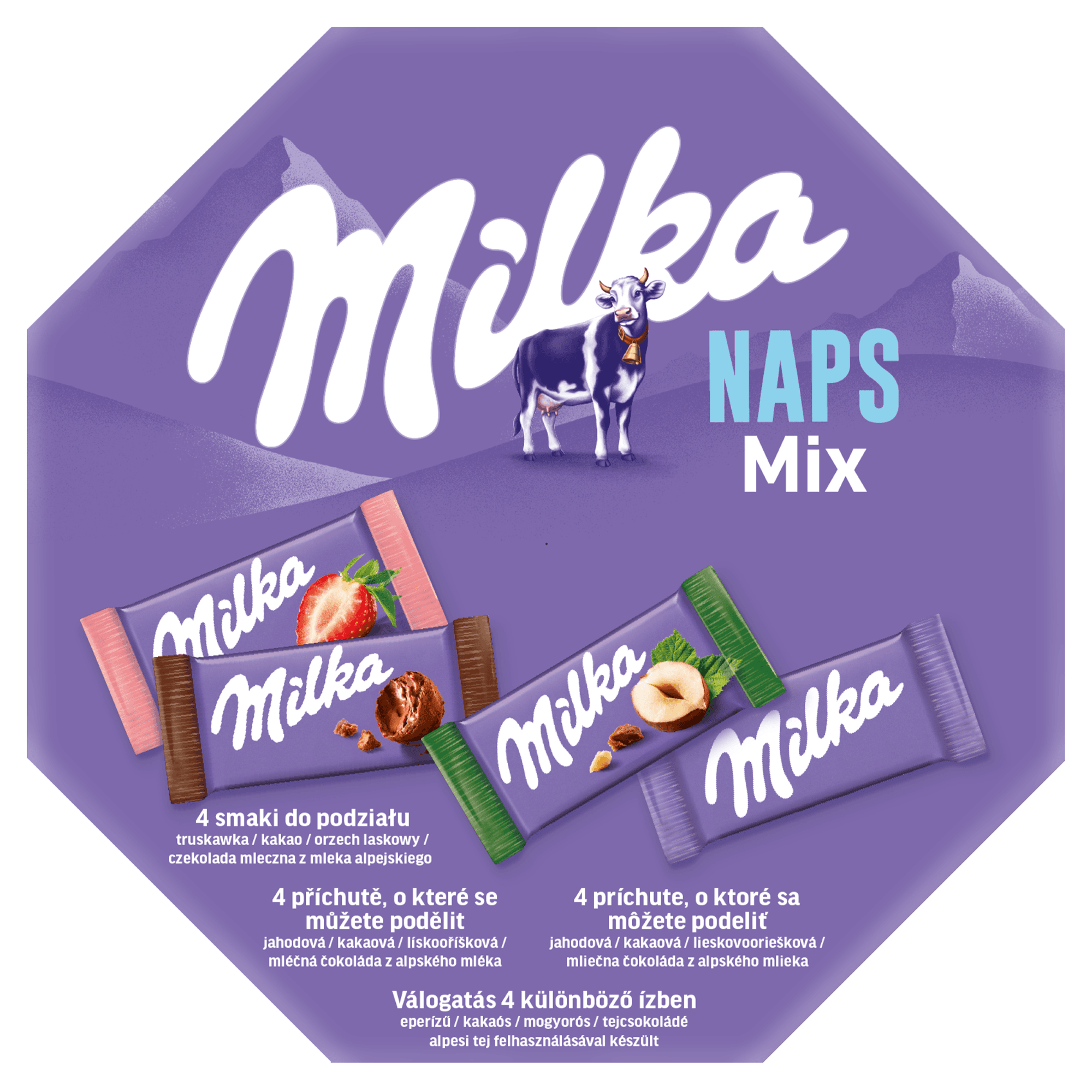 Milka Naps Mix výběr mini mléčných čokolád