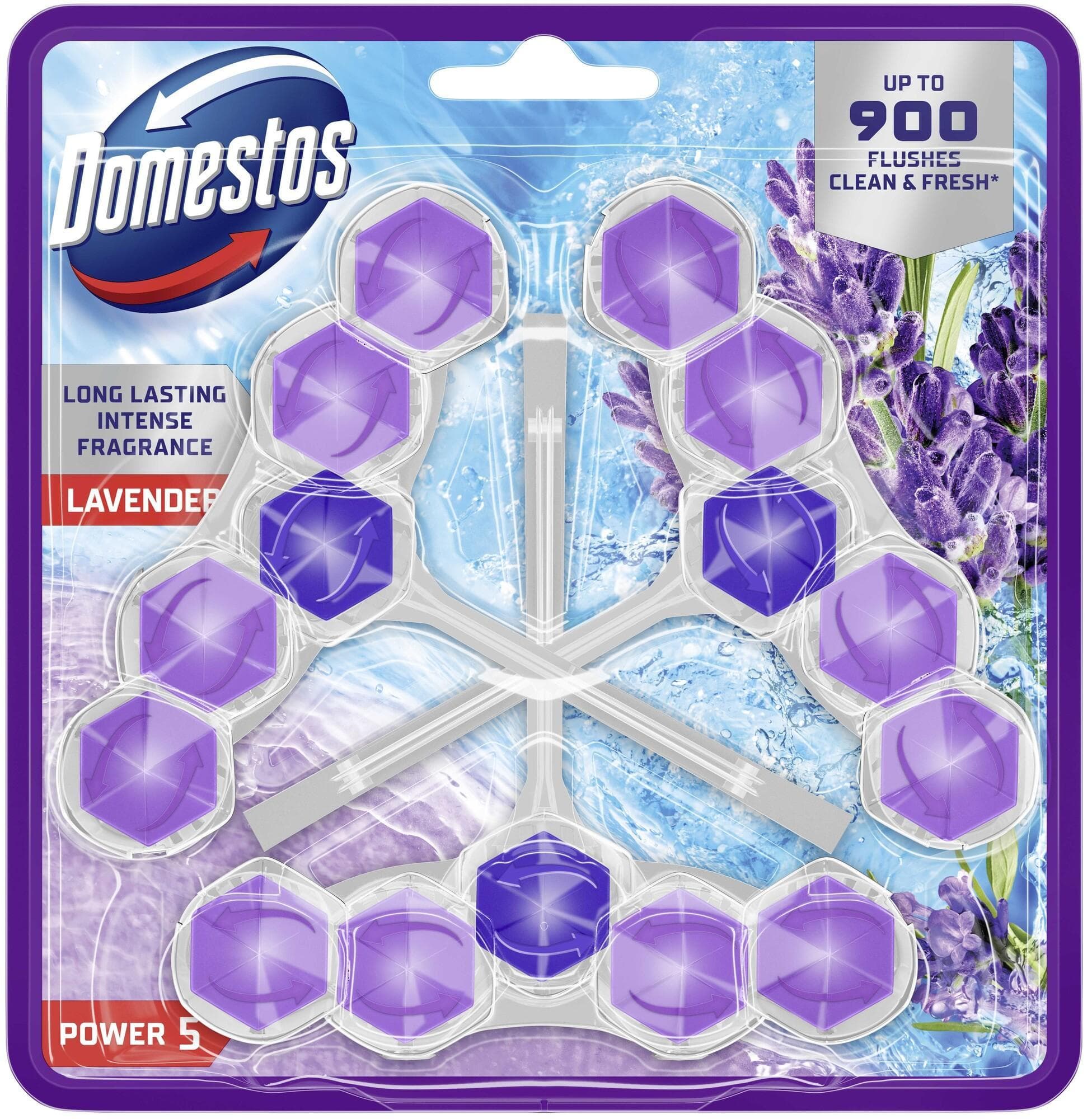 Domestos Power 5 Lavender WC blok (3×50 g)