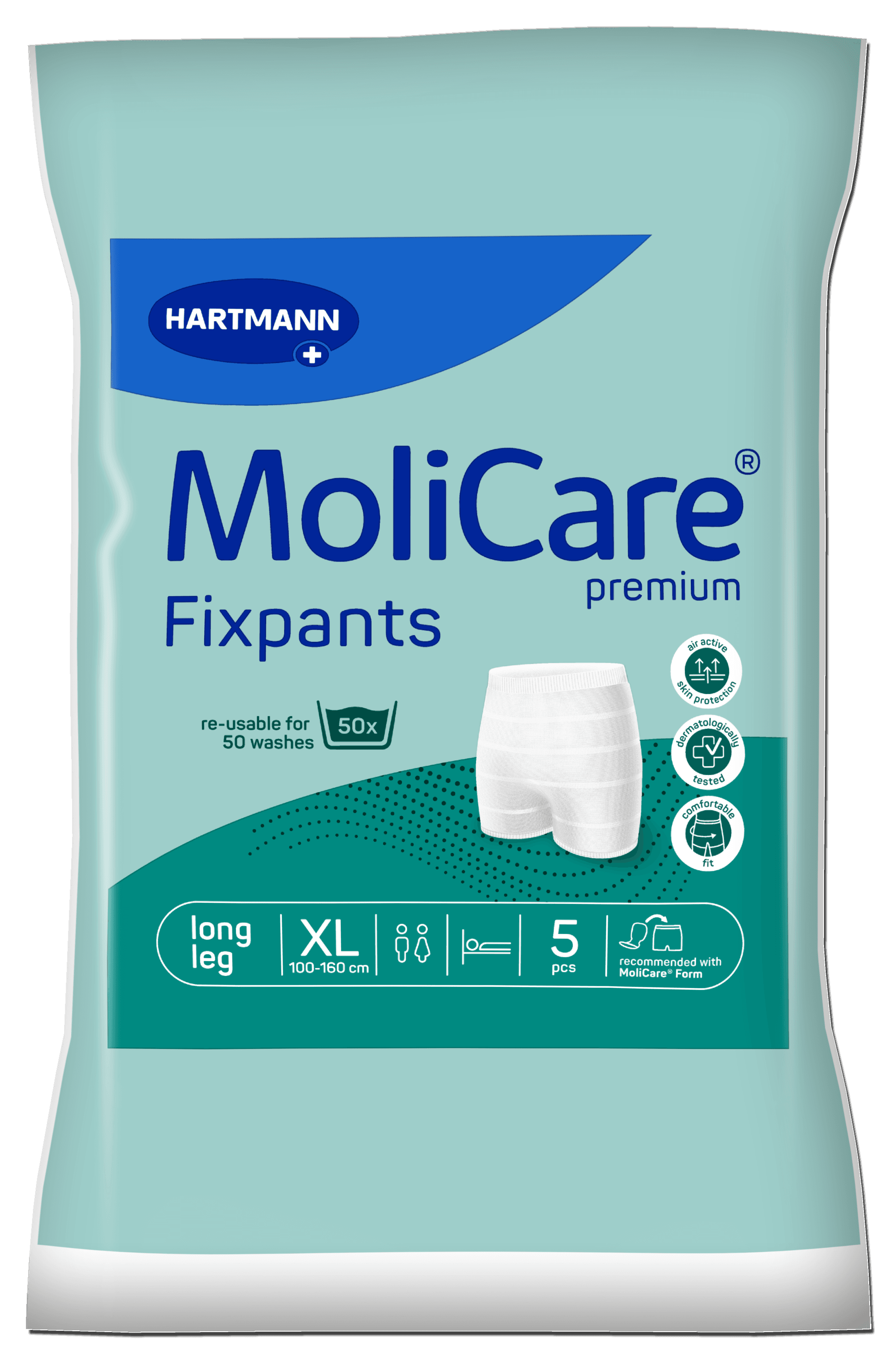 FIXAČNÍ KALHOTKY MOLICARE PREMIUM FIXPANTS XL OBVOD BOKŮ 100-160CM,5KS