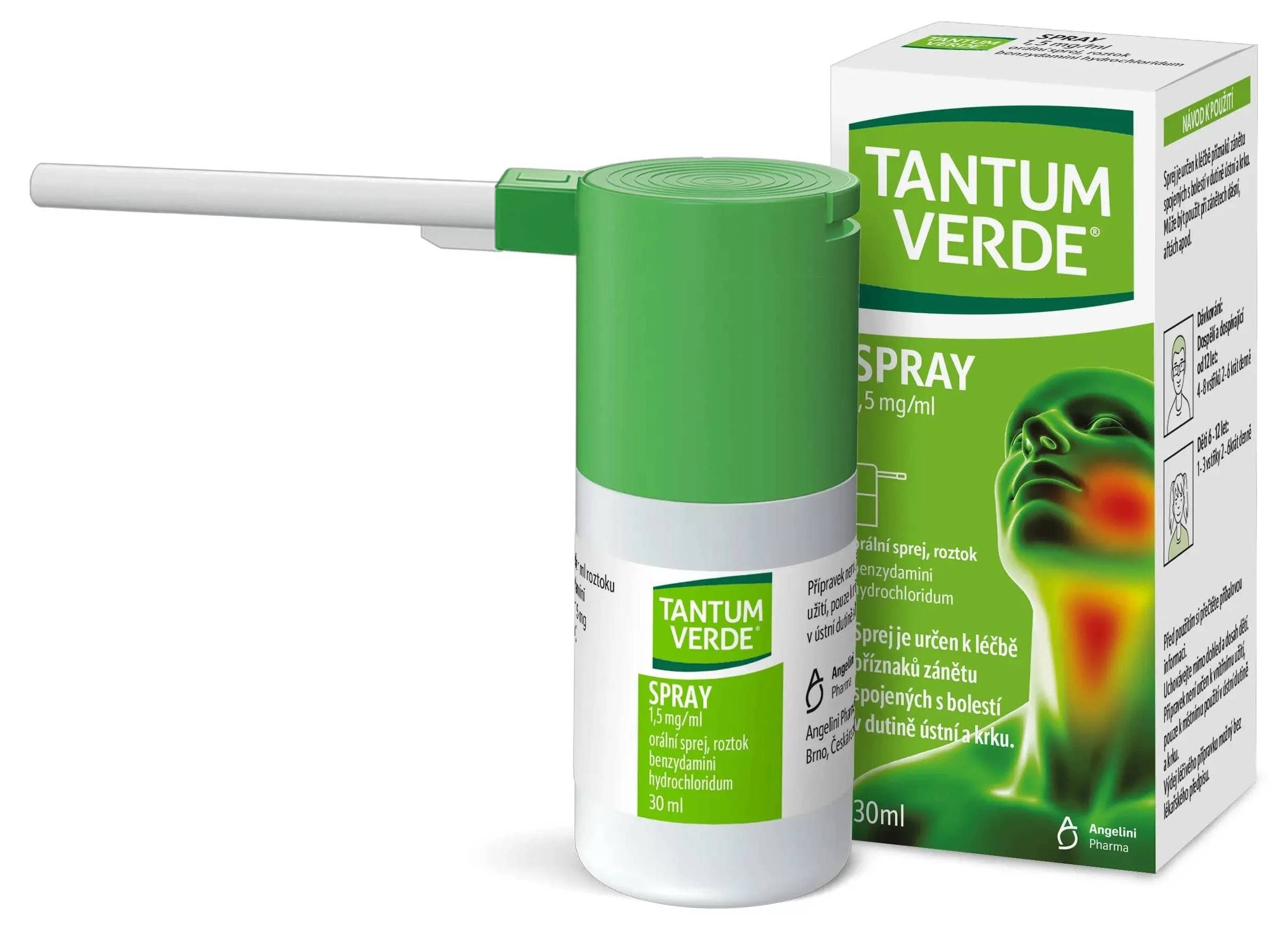 TANTUM VERDE SPRAY 1,5MG/ML Orální sprej, roztok 30ML